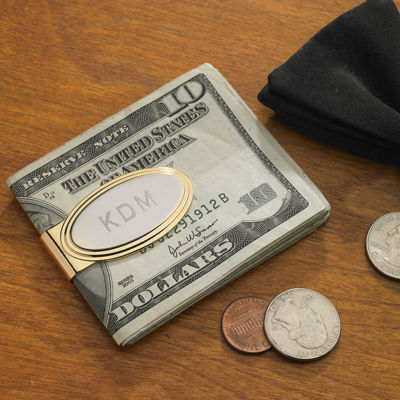 Personalized Stepped Two-Tone Money Clip