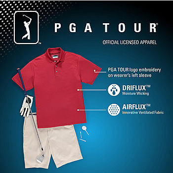 PGA TOUR® Short Sleeve Airflux Solid Polo- Big & Tall