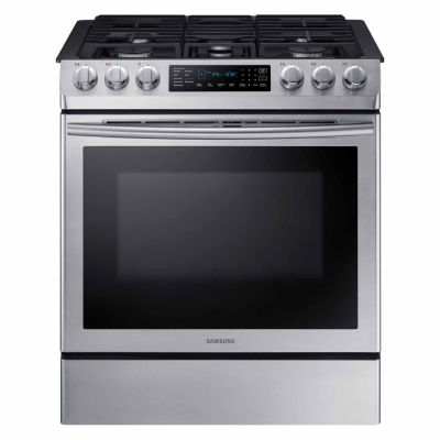 Samsung 5.8 cu. ft. Smart Wi-Fi Enabled Slide-In Gas Range with Fan Convection