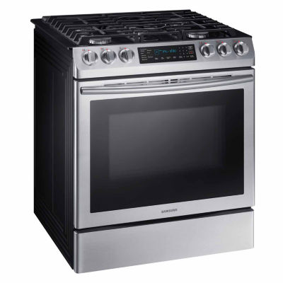 Samsung 5.8 cu. ft. Smart Wi-Fi Enabled Slide-In Gas Range with Fan Convection