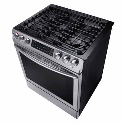 Samsung 5.8 cu. ft. Smart Wi-Fi Enabled Slide-In Gas Range with Fan Convection