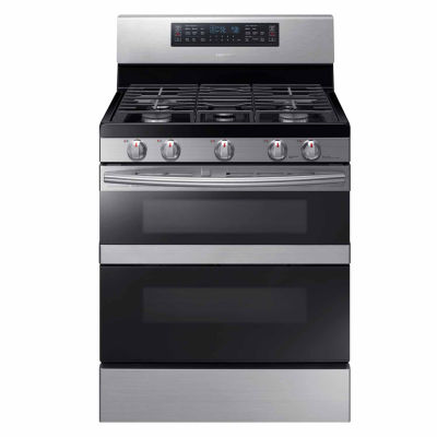 Samsung 5.8 cu. ft. Smart Wi-Fi Enabled Flex Duo™ with Dual Door Freestanding Gas Range