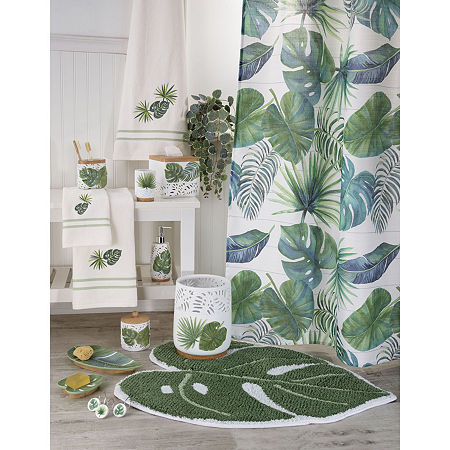 Avanti Viva Palm Shower Curtain, One Size, Green