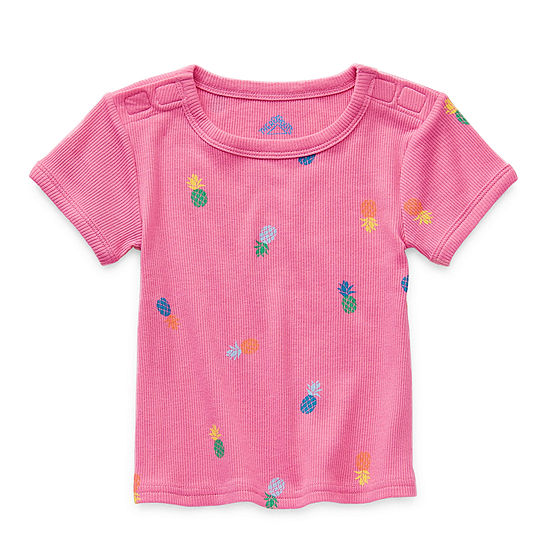 Thereabouts Toddler Girls Adaptive Round Neck Short Sleeve T-Shirt