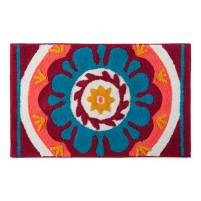 Distant Lands 20x32 Red Medallion Fashion Bath Rug