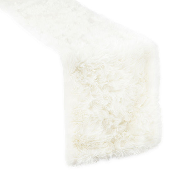 North Pole Trading Co. Enchanted Woods Faux Fur Table Runner