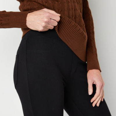 St. John's Bay Womens Mid Rise Secretly Slender Skinny Pull-On Ponte Pants