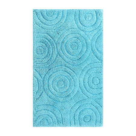 Knightsbridge Circles Bath Rug In Blue