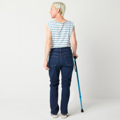 a.n.a Adaptive Womens High Rise Straight Leg Easy-on + Easy-off Jean