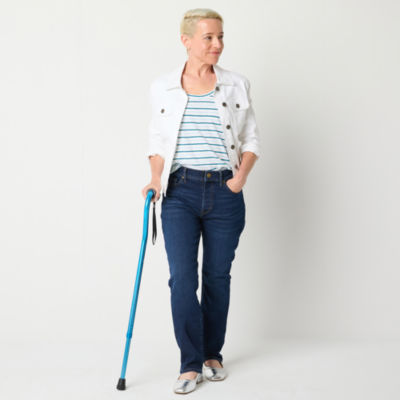 a.n.a Adaptive Womens High Rise Straight Leg Easy-on + Easy-off Jean