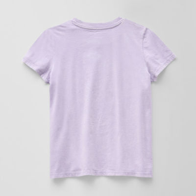 Disney Collection Little & Big Girls Crew Neck Short Sleeve Frozen Graphic T-Shirt