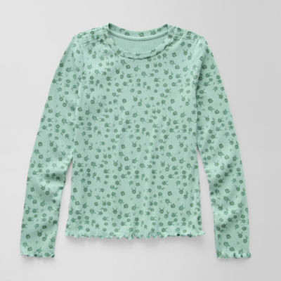 Thereabouts Little & Big Girls Adaptive Round Neck Long Sleeve T-Shirt