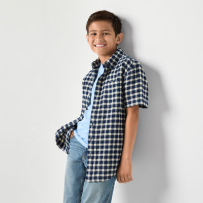 Thereabouts Little & Big Boys Short Sleeve Button-Down Shirt