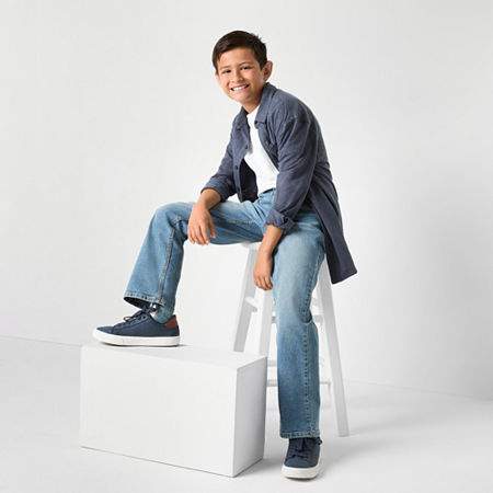 Thereabouts Little & Big Kid Boys Adjustable Waist Stretch Fabric Regular Fit Bootcut Jean In Blue