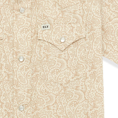 Ely Cattleman Little & Big Boys Paisley Short Sleeve Button-Down Shirt