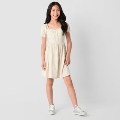 Thereabouts Little & Big Girls Short Sleeve Puffed A-Line Dress