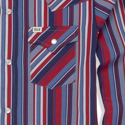Ely Cattleman Little & Big Boys Textured Plaid Long Sleeve Button-Down Shirt