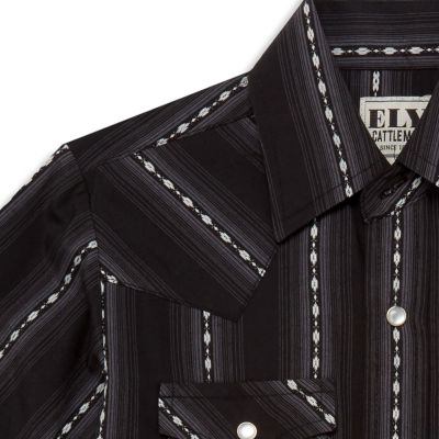 Ely Cattleman Little & Big Boys Textured Aztec Long Sleeve Button-Down Shirt