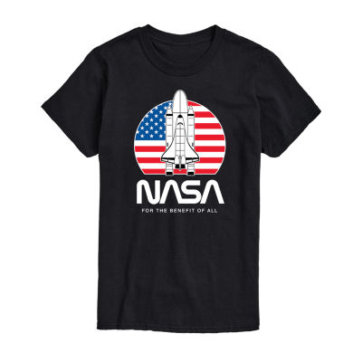 Mens Short Sleeve Americana NASA Graphic T-Shirt
