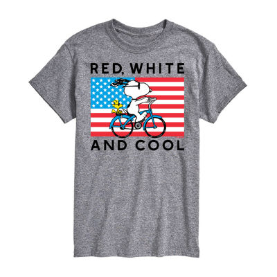 Mens Short Sleeve Snoopy Red, White and Cool Graphic T-Shirt