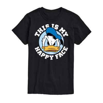 Mens Short Sleeve Donald Duck This Is My Happy Face Graphic T-Shirt