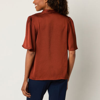 Liz Claiborne Womens Elbow Sleeve Blouse