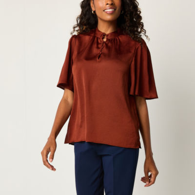 Liz Claiborne Womens Elbow Sleeve Blouse