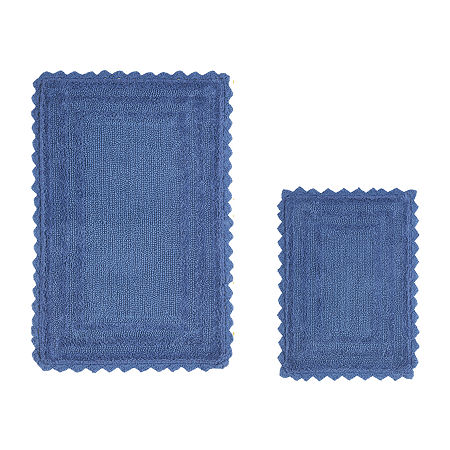 Better Trends Lilly Crochet Bath Rug In Blue