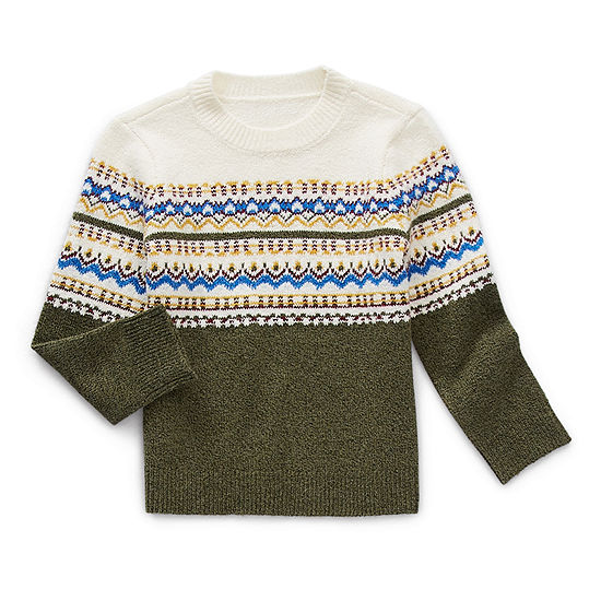 Okie Dokie Toddler Boys Crew Neck Long Sleeve Pullover Sweater