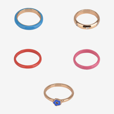 Rings with Enamel, Set of 5