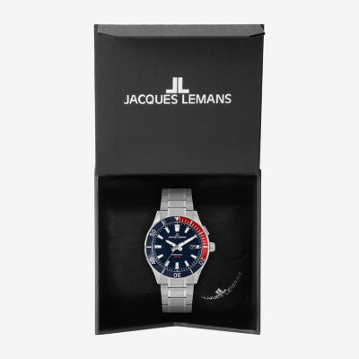 Jacques Lemans Mens Automatic Silver Tone Bracelet Watch Wjl0027501