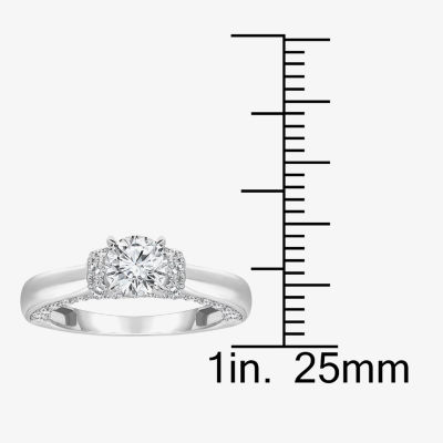 (I / I1) Womens 2 CT. T.W. Lab Grown White Diamond 10K Gold or 14K Round Side Stone Engagement Ring