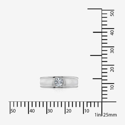 7MM 1/2 CT. T.W. Genuine White Cubic Zirconia Sterling Silver Wedding Band