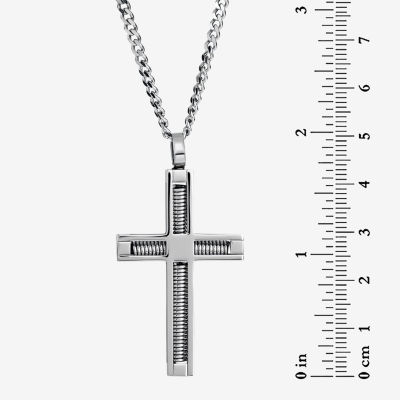 Mens Stainless Steel Cross Pendant