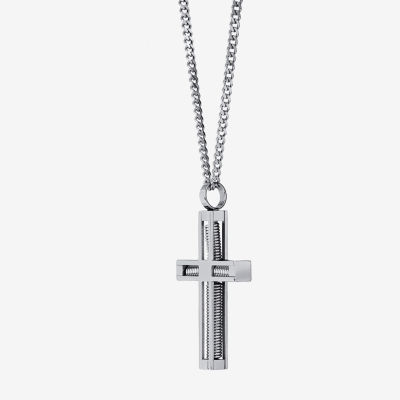 Mens Stainless Steel Cross Pendant