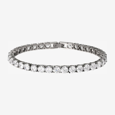 Shaquille O'Neal XLG White Cubic Zirconia Stainless Steel 9 Inch Tennis Bracelet