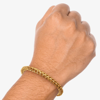 Shaquille O'Neal XLG Mens Stainless Steel 9 Inch Solid Wheat Chain Bracelet