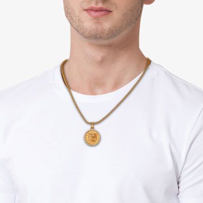 Shaquille O'Neal XLG Lion Mens White Cubic Zirconia Stainless Steel Pendant Necklaces
