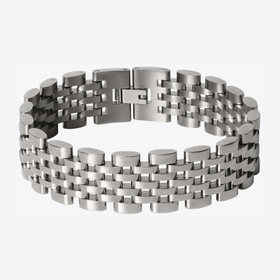Shaquille O'Neal XLG Stainless Steel 9 Inch Solid Link Chain Bracelet