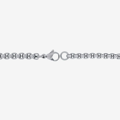 Stainless Steel 8 1/2 Inch Hollow Box Link Bracelet