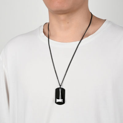 Mens Dog Tag Pendant Necklace