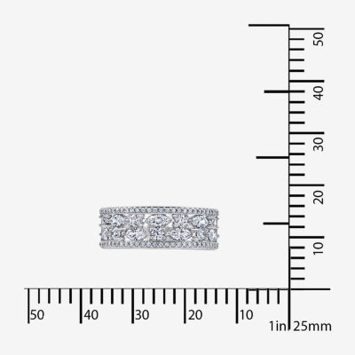 9MM 1 5/8 CT. T.W. Cubic Zirconia Sterling Silver Round Band