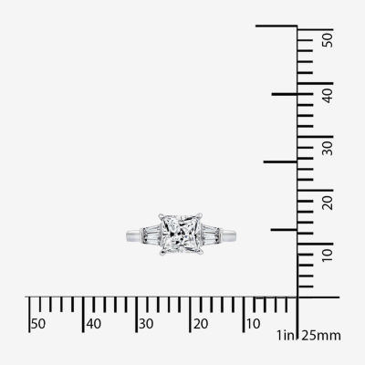 DiamonArt® Cubic Zirconia Sterling Silver 3-Stone Ring