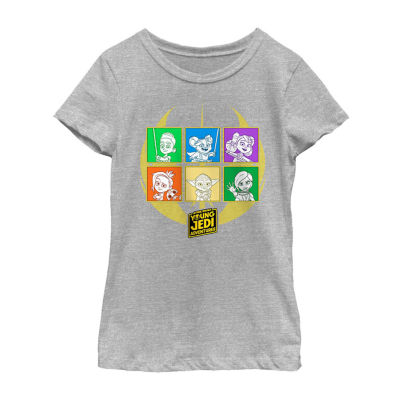 Disney Collection Little & Big Girls Young Jedi Adventures Crew Neck Short Sleeve Star Wars Graphic T-Shirt