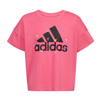 adidas Big Girls Crew Neck Short Sleeve T-Shirt