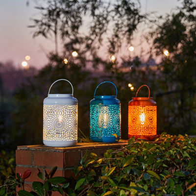 Glitzhome """""""8.75"""""""" Metal Cutout""""""" Lanterns