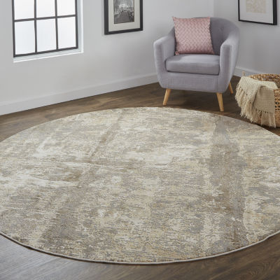 Weave And Wander Parker Abstract Machine Mad Indoor Round Area Rug