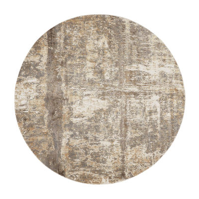 Weave And Wander Parker Abstract Machine Mad Indoor Round Area Rug