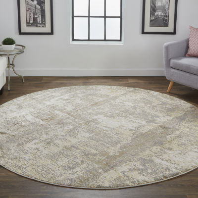 Weave And Wander Parker Abstract Machine Mad Indoor Round Area Rug