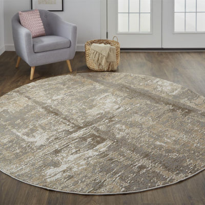 Weave And Wander Parker Abstract Machine Mad Indoor Round Area Rug